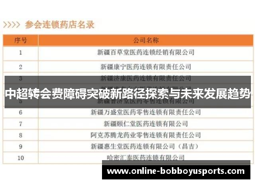 中超转会费障碍突破新路径探索与未来发展趋势