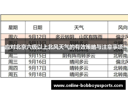 应对北京六级以上北风天气的有效策略与注意事项
