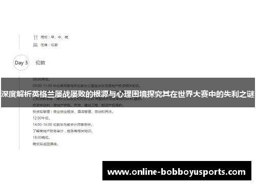 深度解析英格兰屡战屡败的根源与心理困境探究其在世界大赛中的失利之谜 深度解析英格兰屡战屡败的根源与心理困境探究其在世界大赛中的失利之谜